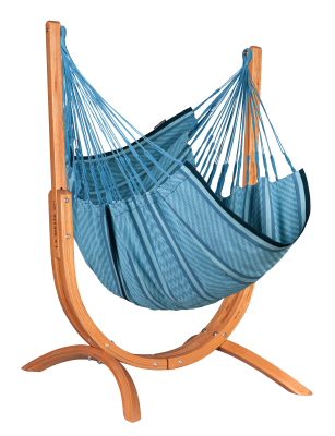  La Siesta Udine Organic Blue Zebra hammock chair with stand