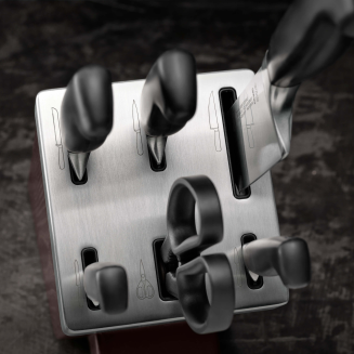  Set of 5 knives in a Zwilling Four Star self-sharpening block - Brown - 9