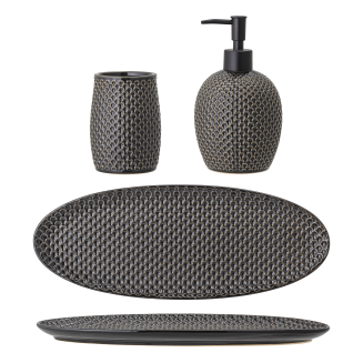  Bloomingville Hrin Gray dispenser + cup + tray set - 2