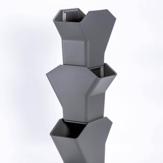 PLASTIA TREE 3-częściowa pionowa donica samonawadniająca szary - 5