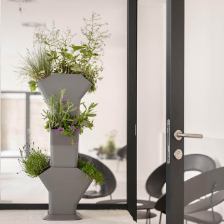 PLASTIA TREE 3-częściowa pionowa donica samonawadniająca szary - 13