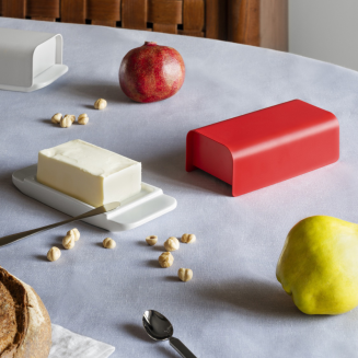 Alessi Mattina red butter dish - 4