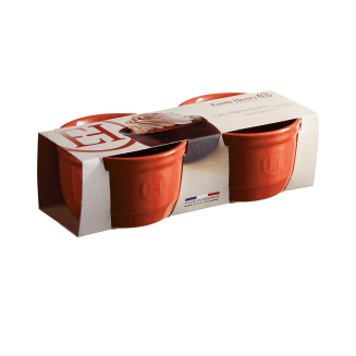  Set of two Emile Henry N°10 red ramekin baking bowls - 2