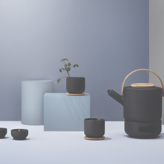  Stelton Theo Black mug with stand, 0.2 l - 5