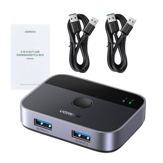 Przełącznik / Switch USB 3.0 (2x2) Ugreen CM757, 5 Gbps + 2x kabel USB 1.5m - 2