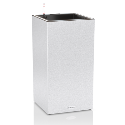 Lechuza Canto Stone 30 LED column flowerpot, white quartz
