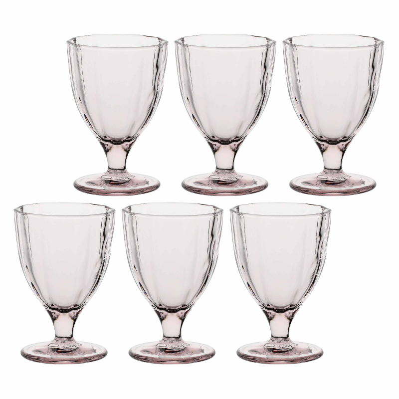  Set of 6 Rose&Tulipani Amami Light Pink glasses, 300 ml