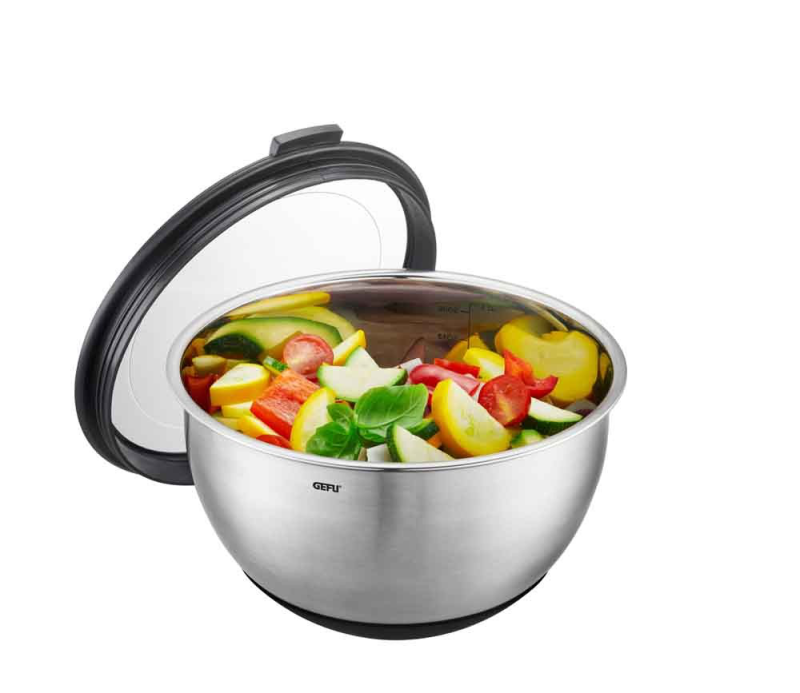  Gefu Muovo steel kitchen bowl with cover, 20 cm