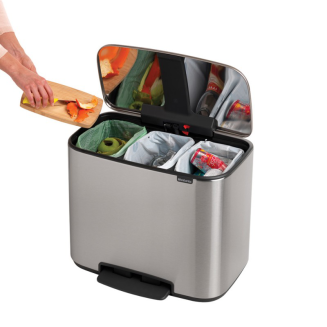 Brabantia Bo waste bin 11+11+11l FPP steel - 3