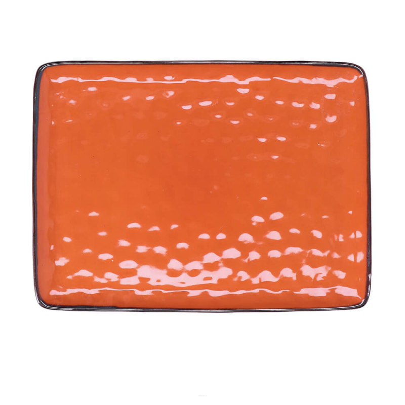 Rose&Tulipani | Concerto Arancione rectangular plate - Orange, 36 x 26.5 cm