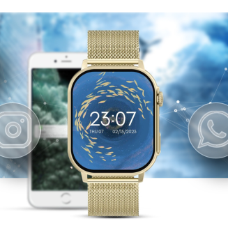 Smartwatch Gravity GT15-7 Różowy Pasek Silikonowy + Złota Bransoleta - 13