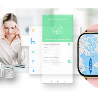 Smartwatch Gravity GT15-7 Różowy Pasek Silikonowy + Złota Bransoleta - 19