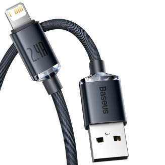 Kabel USB do Lightning Baseus Crystal Shine, 2.4A, 2m (czarny) - 3