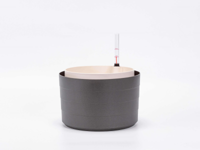 PLASTIA BERBERIS Donica samonawadniająca okrągła 26 cm szary