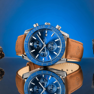 Zegarek Męski Giewont Chronograph Sapphire Brązowo Niebieski GW8720-A2 - 5