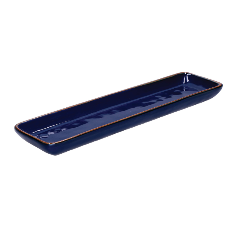  Rose&Tulipani | Set of 4 Concerto Blu Cobalto rectangular plates - Cobalt, 32 x 8 cm