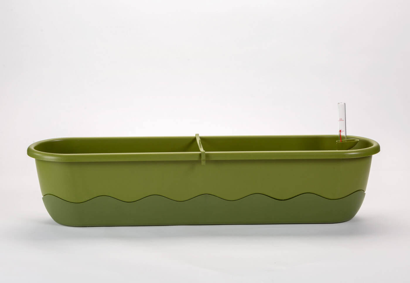 PLASTIA MARETA Donica samonawadniająca prostokątna 80x20 cm zielony