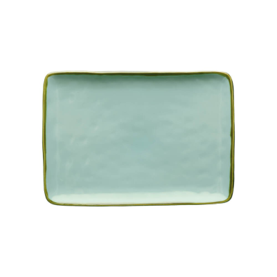  Rose&Tulipani | Set of 2 Concerto Verde Acqua rectangular plates - Mint, 27 x 19 cm