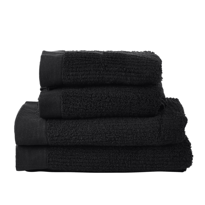  Set of 4 Zone Denmark Classic Black Towels