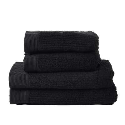  Set of 4 Zone Denmark Classic Black Towels