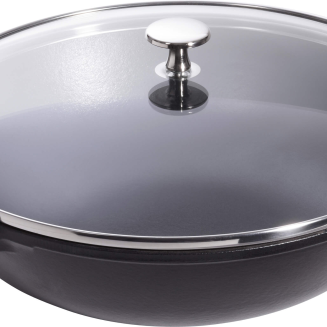 Staub cast iron wok with lid - 30 cm, Black - 2