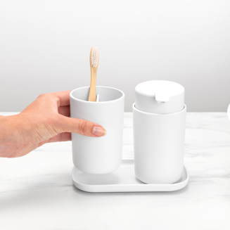  Set of 3 Brabantia ReNew White bathroom accessories - 6