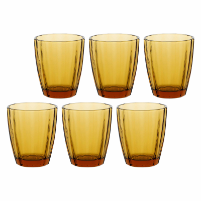 Set of 6 Rose&Tulipani Amami Amber glasses 320 ml