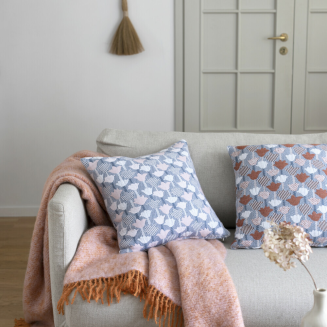 Poszewka na poduszkę Lapuan Kankurit TULPPAANI cinnamon-blue 45x45 cm - 3