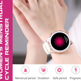 Smartwatch Damski Rubicon RNCF02-1 Srebrno-Srebrny + Czarny Silikonowy Pasek - 10