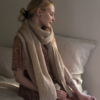 Szalik lniany Lapuan Kankurit HALAUS gold 35x200 cm - 3