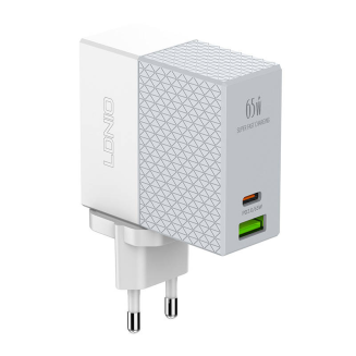 Ładowarka sieciowa LDNIO A2620C USB, USB-C 65W + kabel USB-C - USB-C - 3