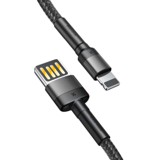 Kabel Lightning USB (dwustronny) Baseus Cafule 1,5A 2m (szaro-czarny) - 2