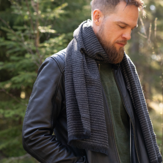 Szal z wełny merino Lapuan Kankurit HILE grey 35x180 cm - 2