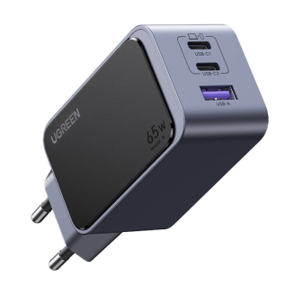 Ładowarka sieciowa Ugreen Nexode S (Air) 65W, USB + 2x USB-C (szara) - 2