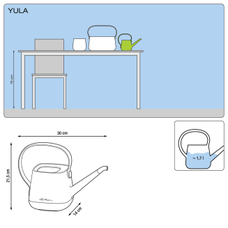  Lechuza Yula 1.7l watering can, white and gray - 4