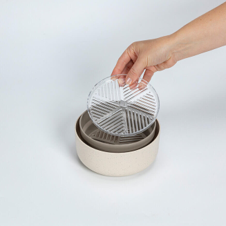 PLASTIA MICROGREENS Kiełkownica z filtrem 16 cm beżowy - 4