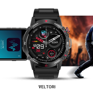 Smartwatch VELTORI VT110-1 Czarny Pasek Silikonowy - 17