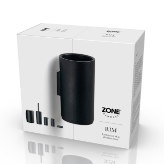Zone Denmark Rim Black Wall Toothbrush Cup - 3