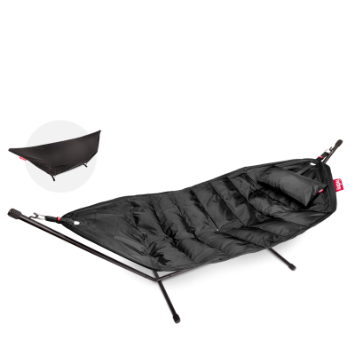  Fatboy Headdemock Deluxe Black hammock with black stand