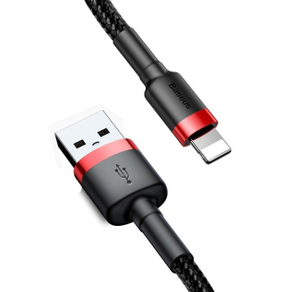 Kabel Lightning USB Baseus Cafule 2,4A 1m (czarno-czerwony) - 3