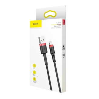 Kabel Lightning USB Baseus Cafule 2,4A 1m (czarno-czerwony) - 9