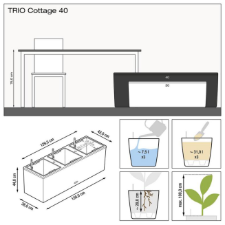  Lechuza Trio Cottage 30 planter | 40 sand brown - 6