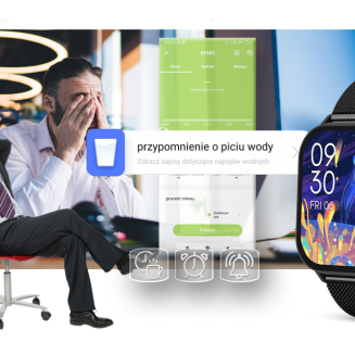 Smartwatch Gravity GT15-1 Czarny Pasek Silikonowy + Czarna Bransoleta - 19