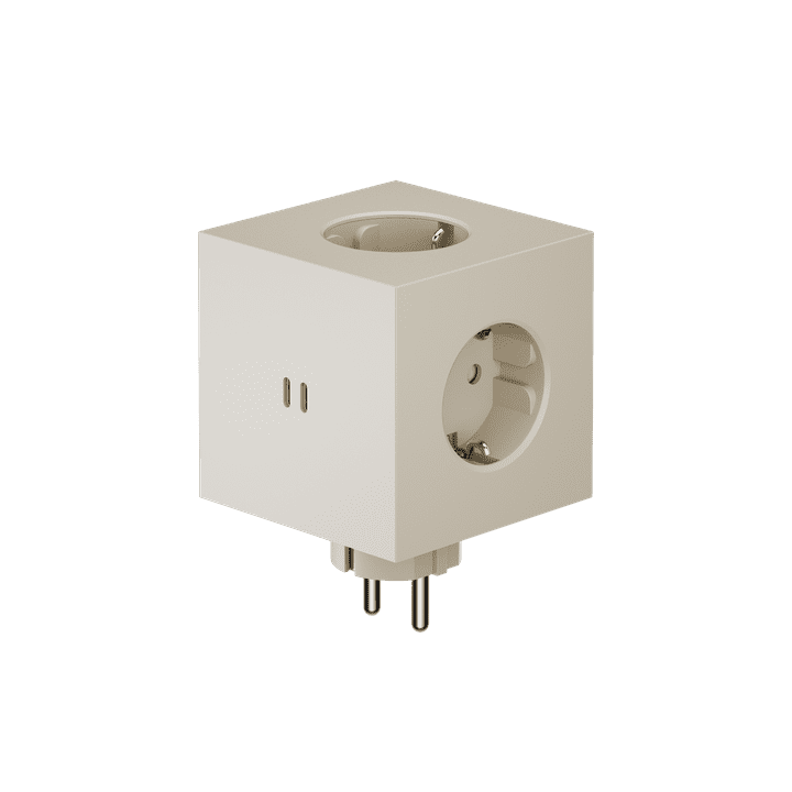 Rozszerzacz gniazd Avolt Square 2 z podwójnym USB-C o mocy 30 W beżowy