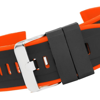Pasek silikonowy CZARNO-POMARAŃCZOWY U22-20-4 - 2