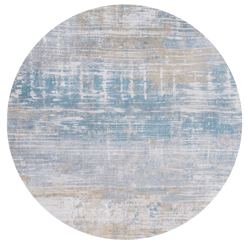  Louis de Poortere Atlantic Streaks long island blue round rug