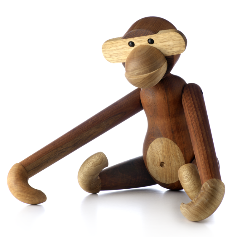  Wooden figurine Kay Bojesen Monkey, teak and oak, large