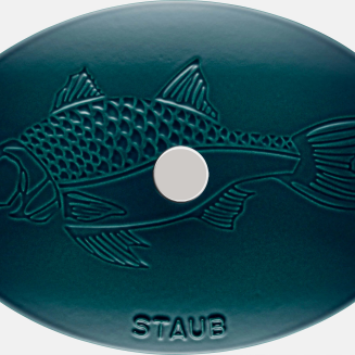  Staub oval cast iron fish roaster - 2.8 ltr, Marine - 5