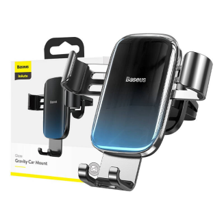 Uchwyt grawitacyjny Baseus Glaze na kratkę samochodu, aluminiowy (czarny) - 8