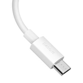 Kabel micro USB do USB Baseus Simple Wisdom, 2.1A, 1.5m (biały) 2szt. - 7
